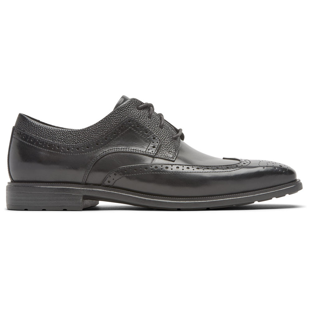 Rockport Singapore Mens Lace Up - Farrow Wingtip Black - PW8610352